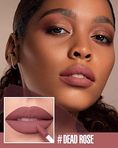 Miniatura 2 de HANLADY Lápiz labial marrón mate, marrón oscuro, lápiz labial líquido de larga duración para mujeres, a prueba de manchas, color nude, mancha de