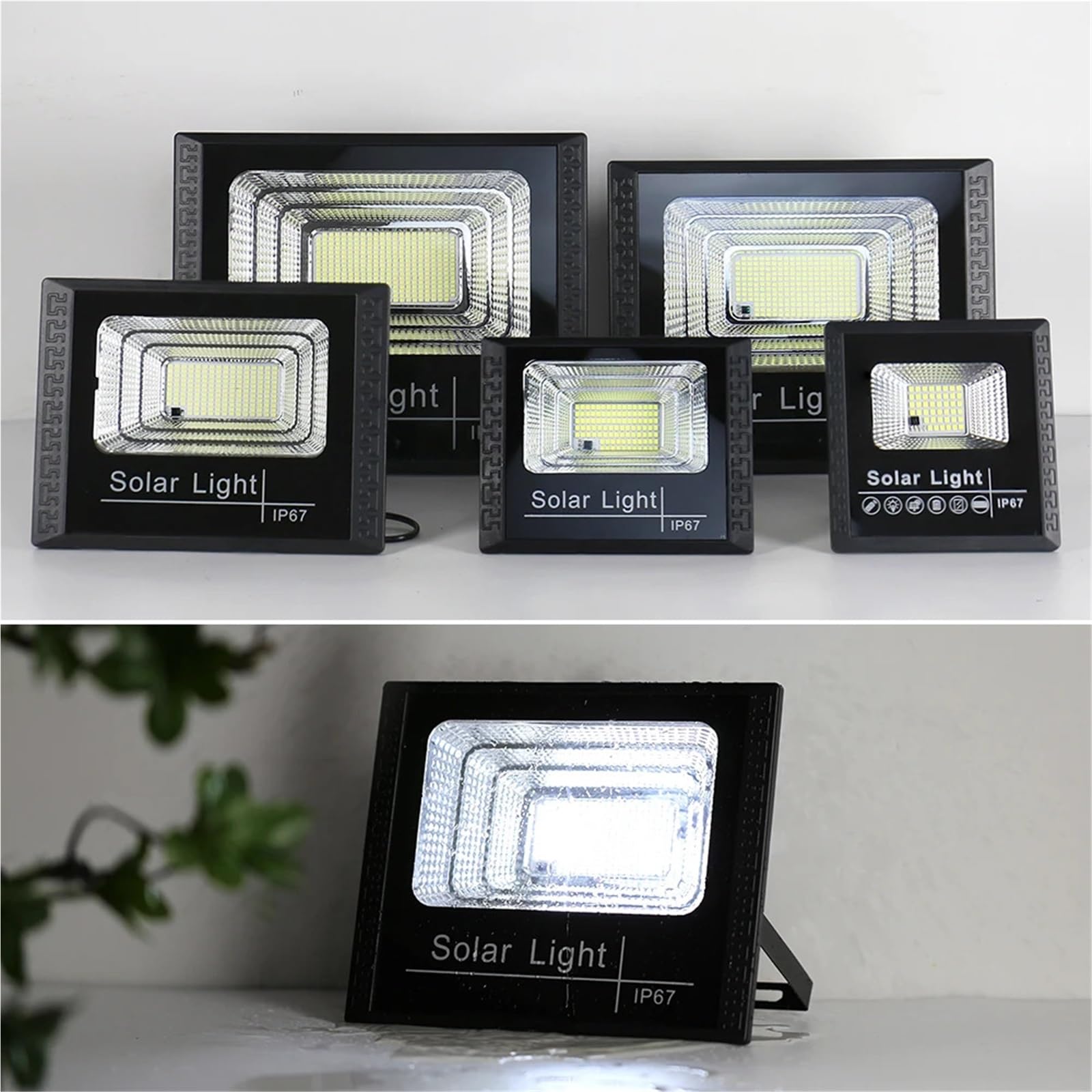 Foco LED para jardín, Foco LED de alto brillo de 500 W, 300 W, 100 W, 50 W, blanco frío, impermeable, for exteriores, farola solar, iluminación de jardín patio, garaje y calle(500W)
