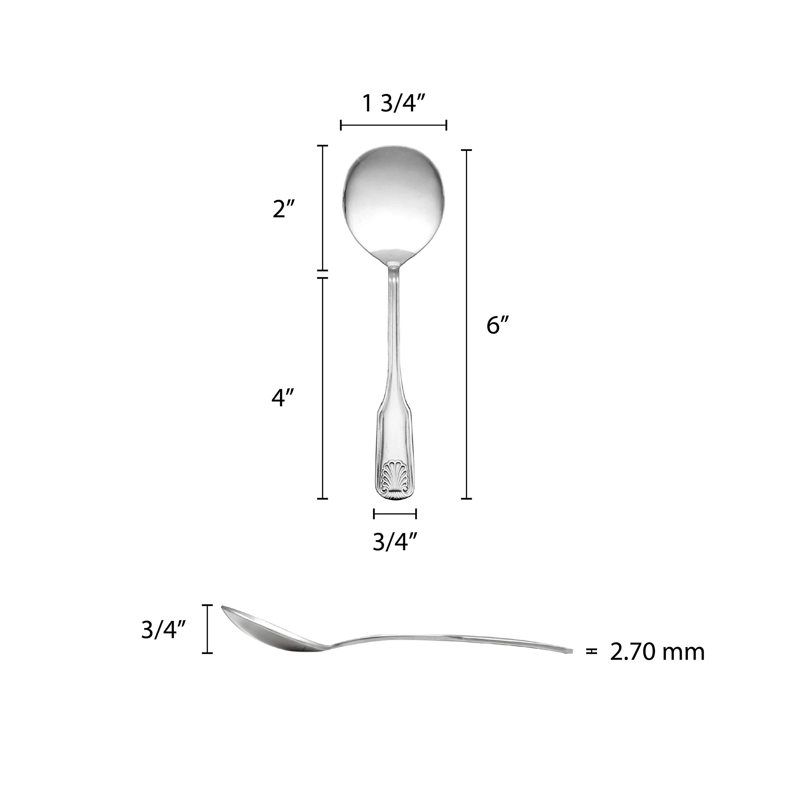 Thunder Group Flatware-Sea Shell stainless steel bouillon spoon, comes in dozen