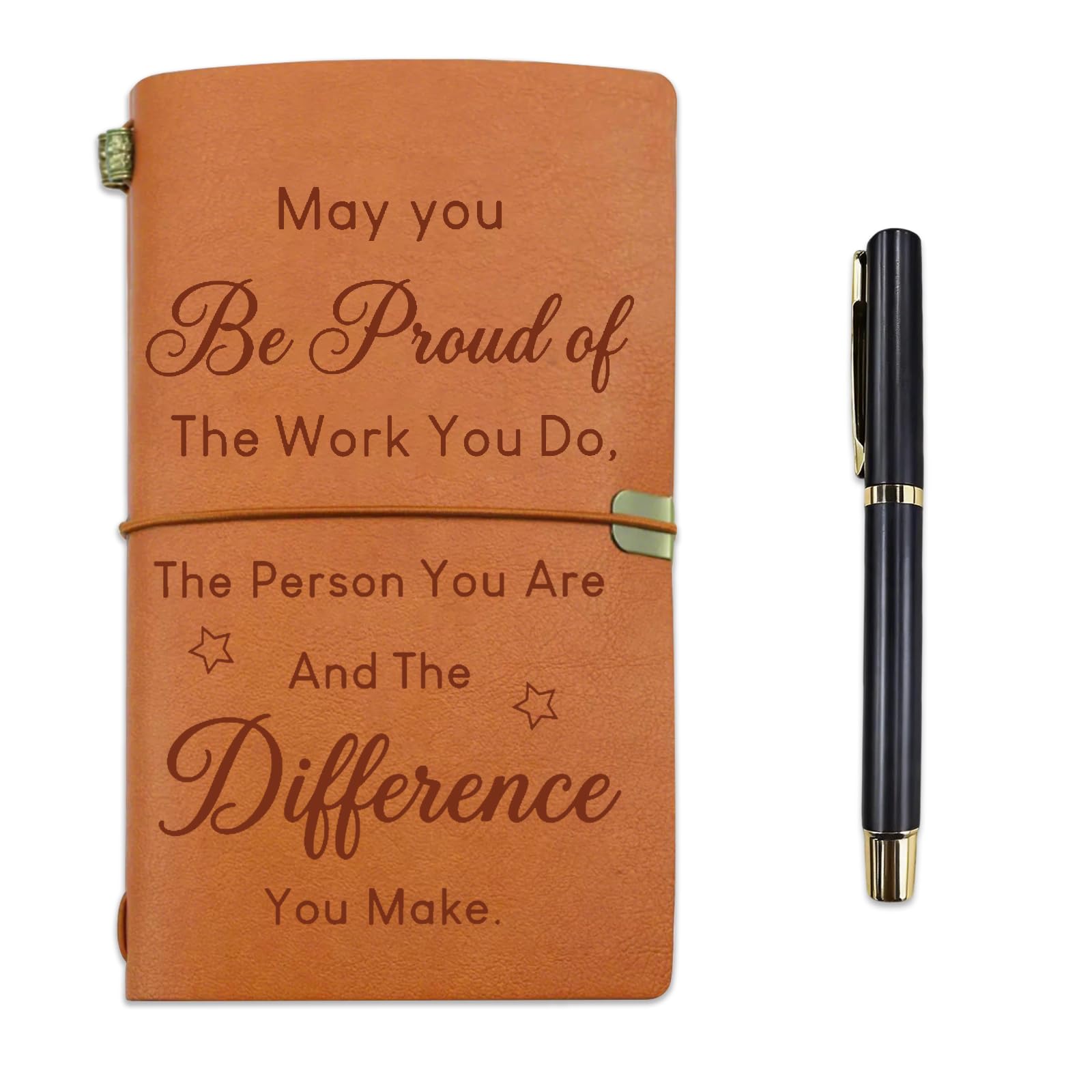 QBEJIME Thank You Gift for Women Men, PU Leather Notebook & Pen Set, Thank You Teacher Gifts, Thank You Gifts for Women, Retirement Leaving Gifts for Colleagues Women Friends, Nurse Worker Gift