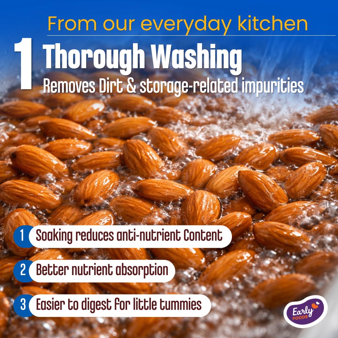 Early Foods - No Added Sugar No Salt Porridge - Whole Wheat Cereal with Almonds & Dates Porridge Mix | Easy to Cook | No Preservatives | Cereal for Kids 200g 4