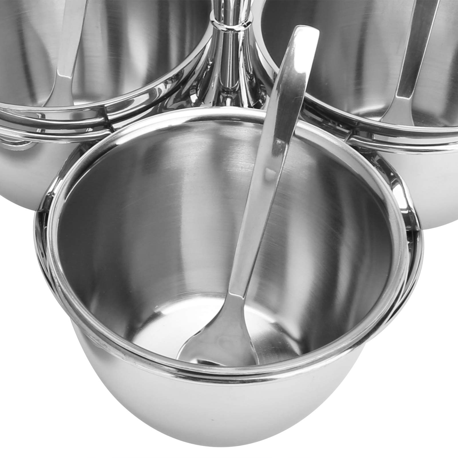 Organizador de soporte para condimentos para encimera de cocina, ollas para condimentos giratorias de acero inoxidable, juego de condimentos, azucarero