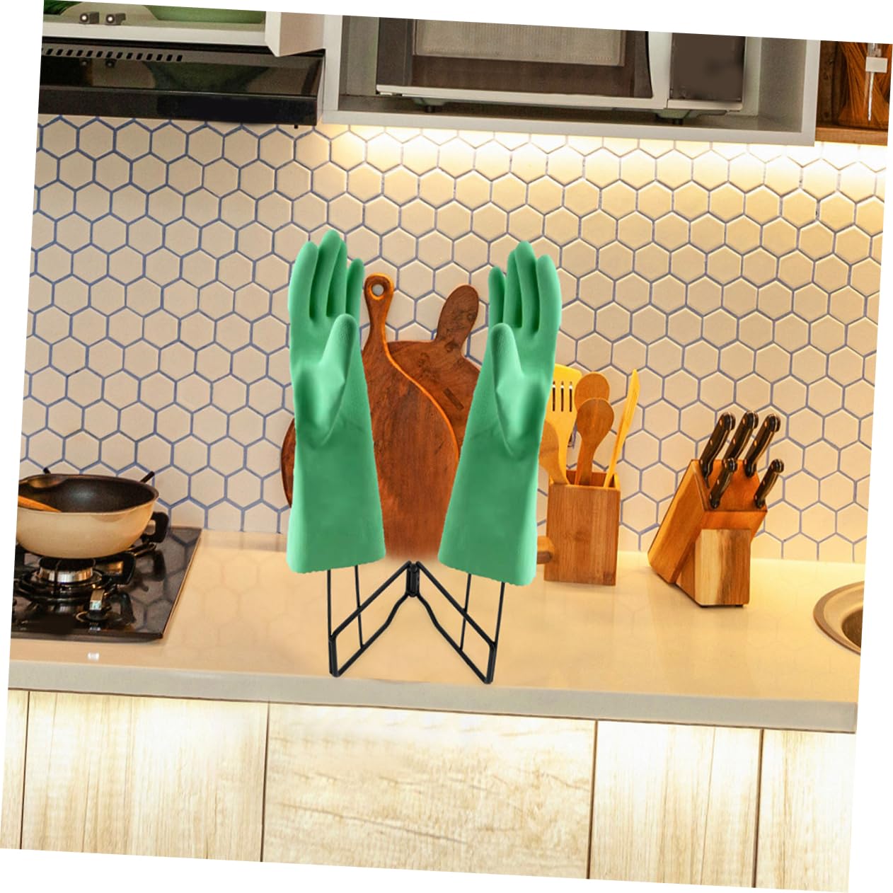 DECHOUS 2pezzi Supporto per Asciugatrice in Acciaio Inox Porta Guanti Multifunzionale Cestello per Asciugatura Organizer per Strofinacci e Utensili da Cucina Design Compatto e Pratico