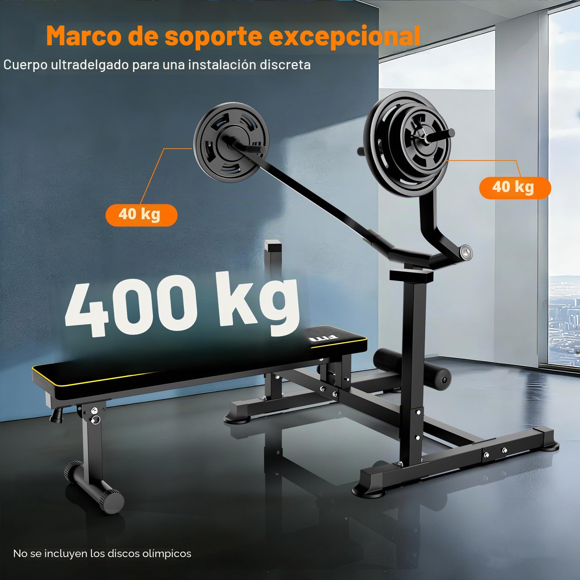 Máquina de press de banca con palanca, capacidad de carga de 400 kg, press de pecho con brazos independientes, estación de fuerza cargada con placas para entrenamiento en casa sin ayudante