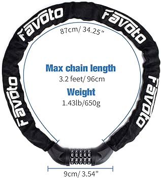 Amazon.com: Favoto Bike Chain Lock, 5 Digit Combination Anti-Theft