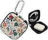 Earbud Case,Headphone Organizer Earbud Storage Bag, Hard EVA Shockproof Cover Carrying Case with Carabiner Clip Compatible with AirPods 4 Pro 2nd 321 Bose Galaxy Buds Flower