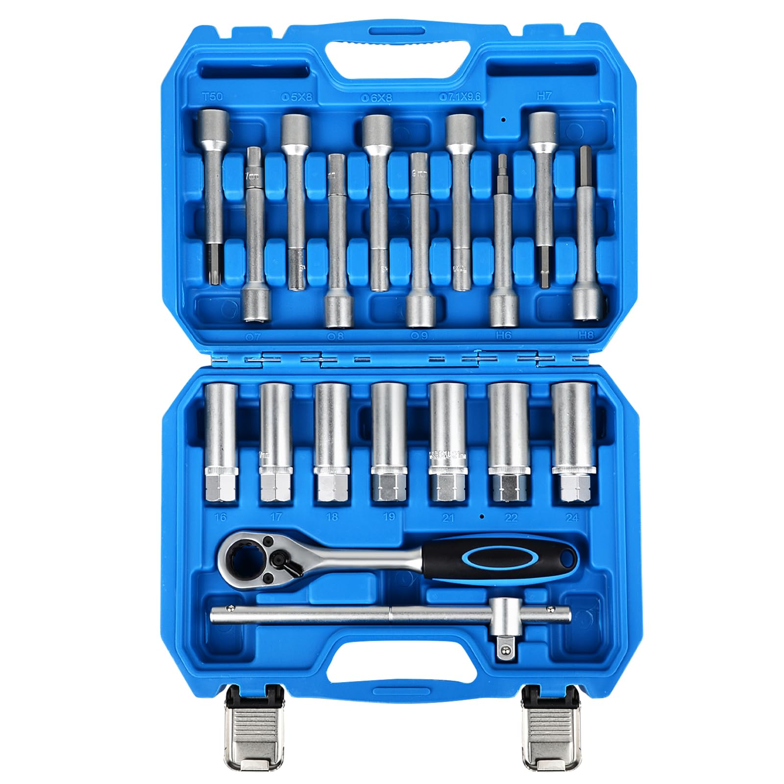DAYUAN Set di 19 chiavi a bussola speciale per ammortizzatori da 1/2"