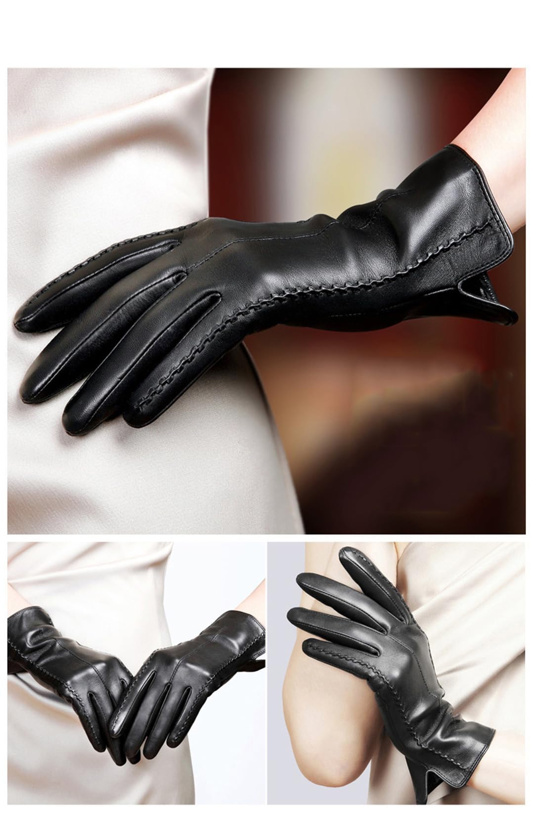 Wvapzxx Guanti Da Donna In Vera Pelle Guanti Caldi Da Guida In Pelle Di Capra