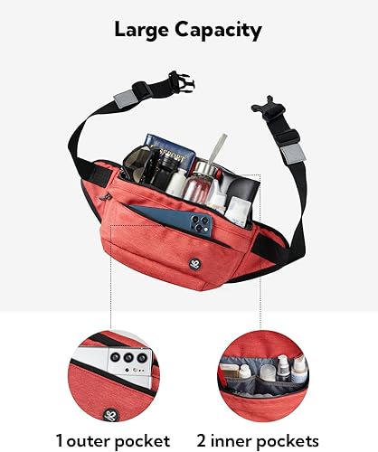 Miniatura 9 de WATERFLY - Canguro grande para hombres y mujeres resistente al agua y en el que caben los celulares para salir a correr, caminar o viajar