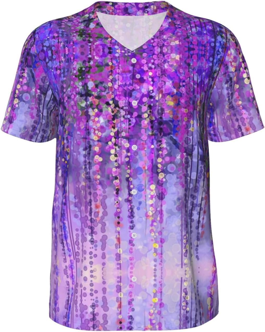Floral Tree Stylish Softball Jersey,Personalized and Breathable Baseball Button Down for Men for All Seasons and Occasions