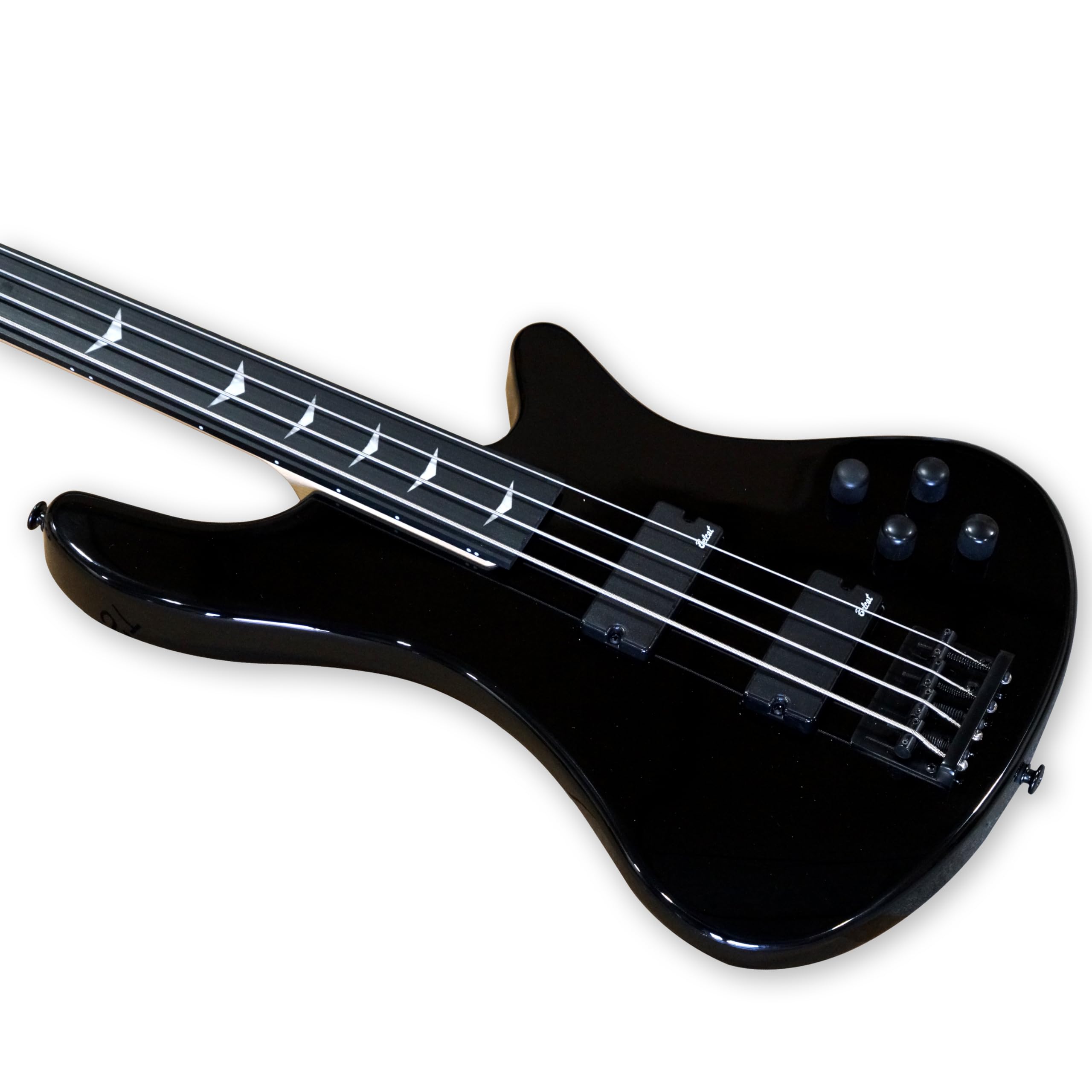 TARIO 4 String Black Fretless Electric Bass, Bolt-on Maple Neck, Poplar Body - Image 7