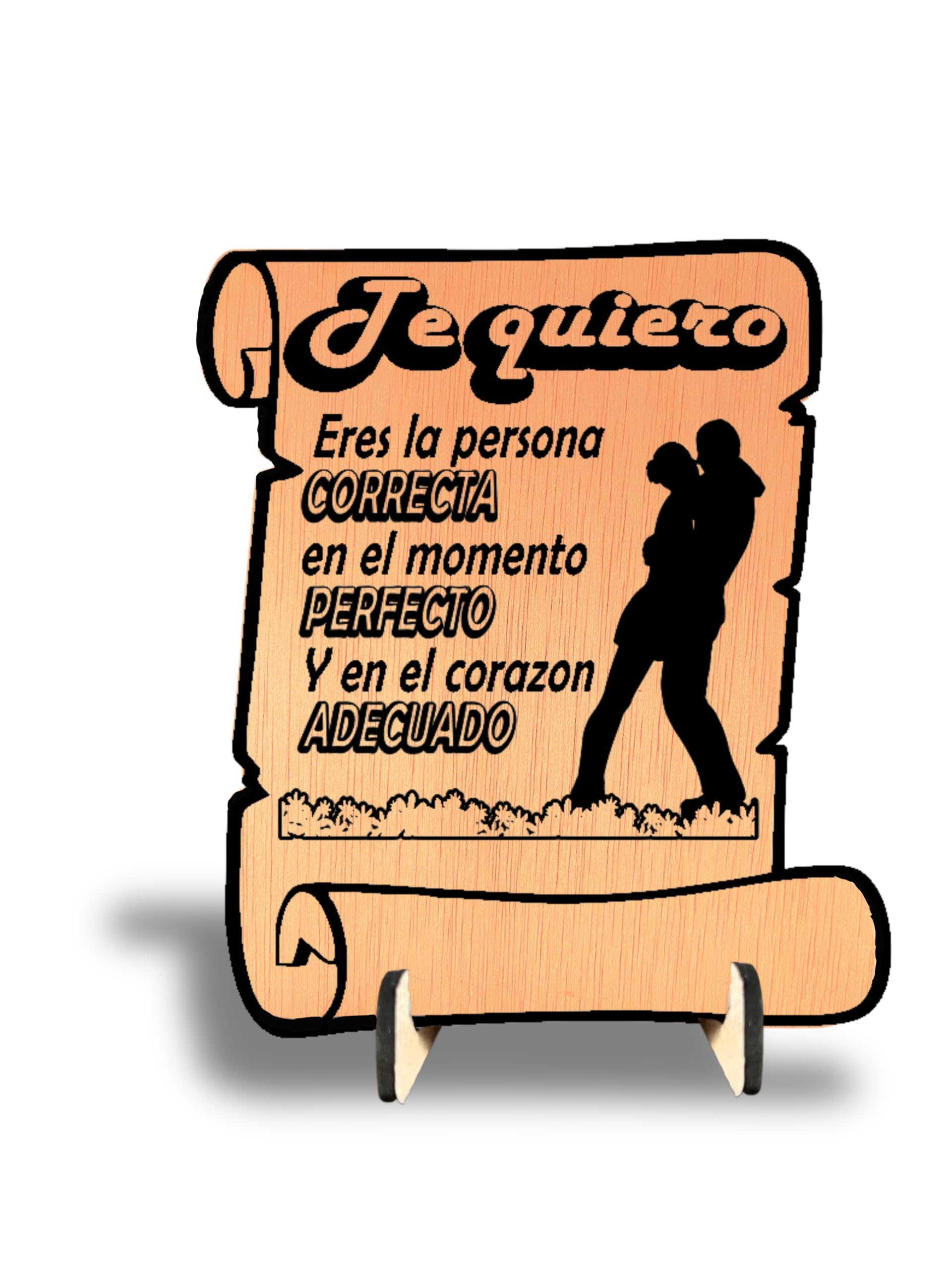 Creatiwood Tarjeta de Felicitación y Agradecimiento únicas, Originales y en madera para tu pareja, Que regalar para Cumpleaños, aniversarios u ocasiones para enamorados, Detalles postales en Español