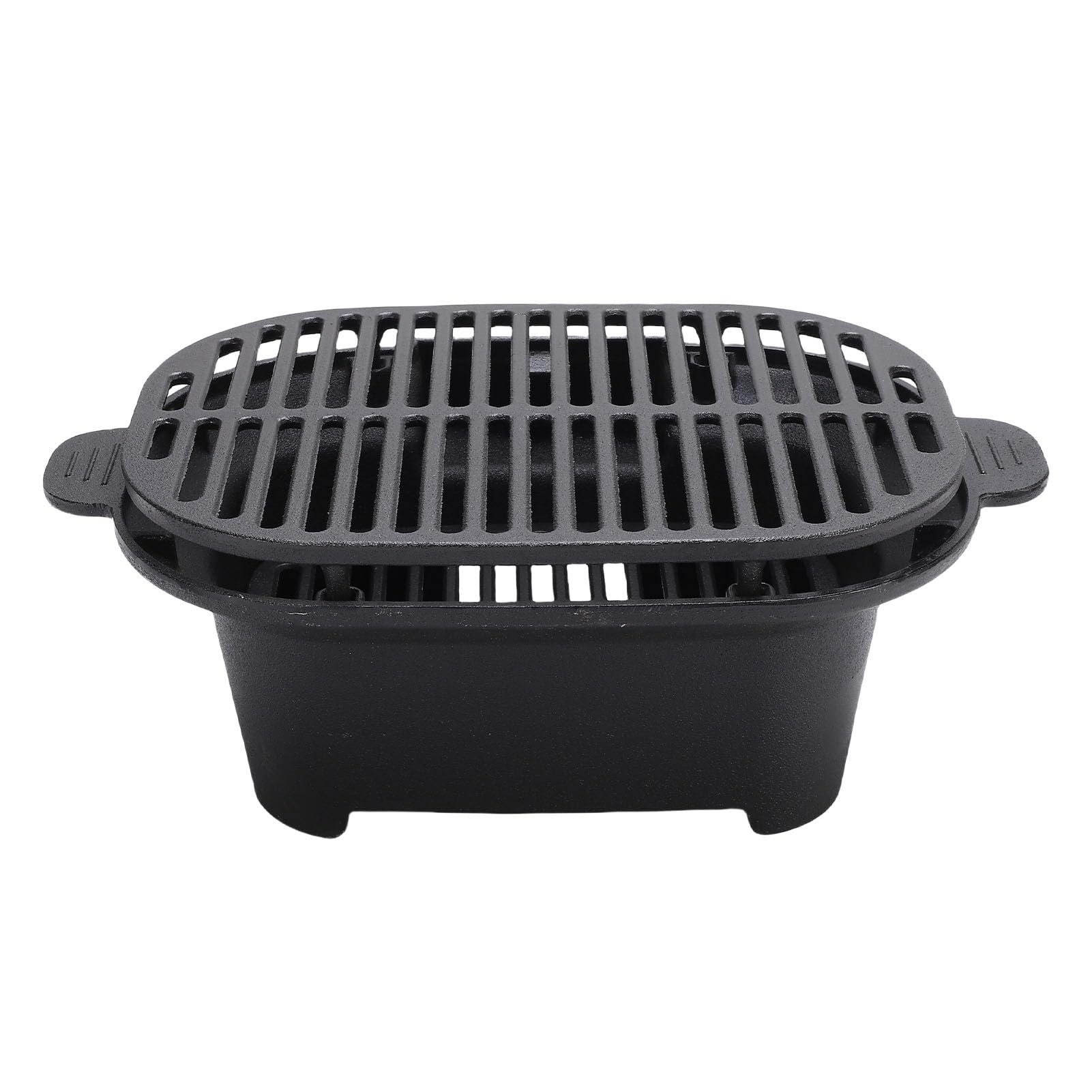 Vikye Grill de Camping en Fonte Compacte, Barbecue Hibachi pour Cuisson en | Rétention de chaleur longue durée, Cuisson efficace avec un minimum de charbon de bois, Conception portable et légère,
