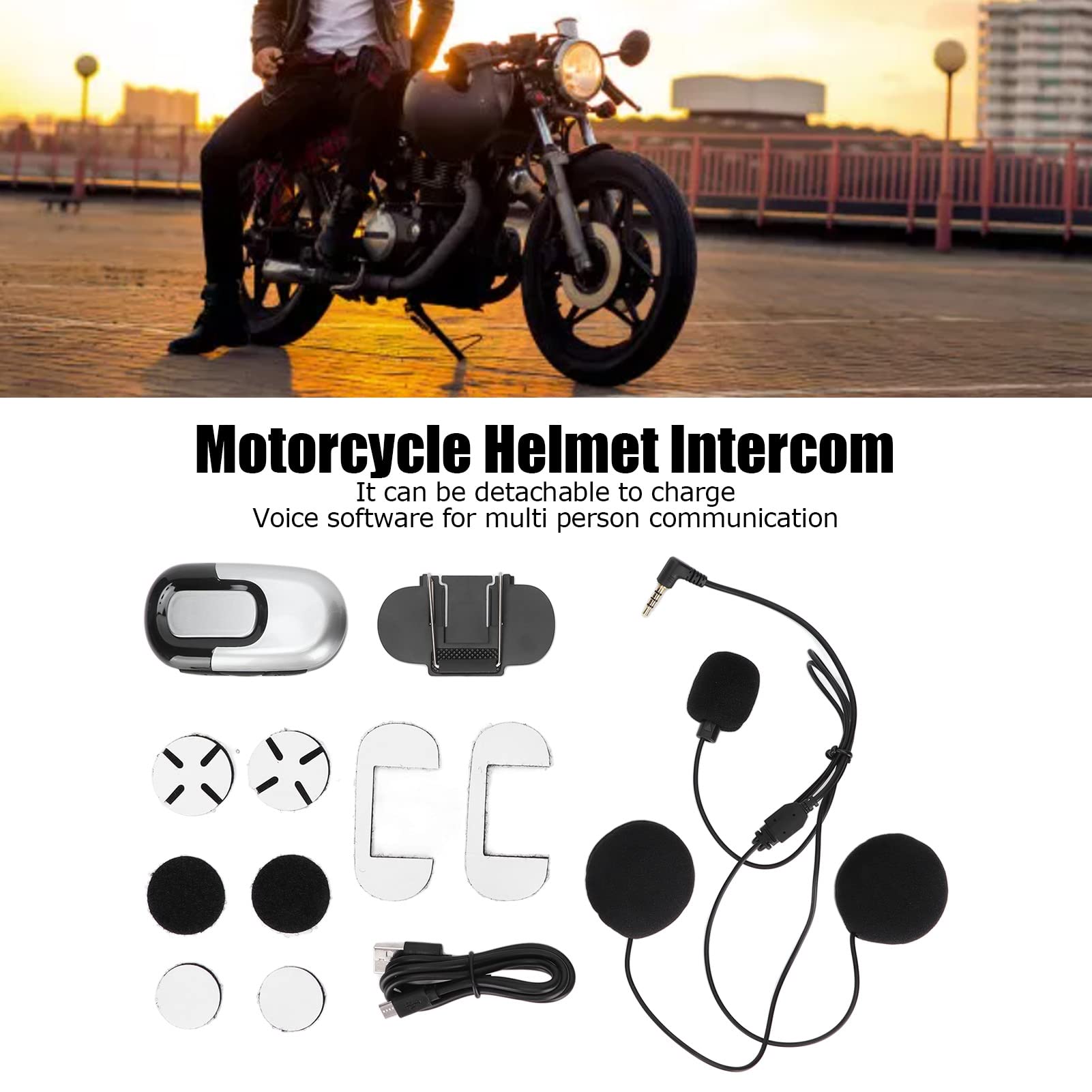 Motorcycle Helmet Headphone 5.0 Detachable HiFi Sound for Riders