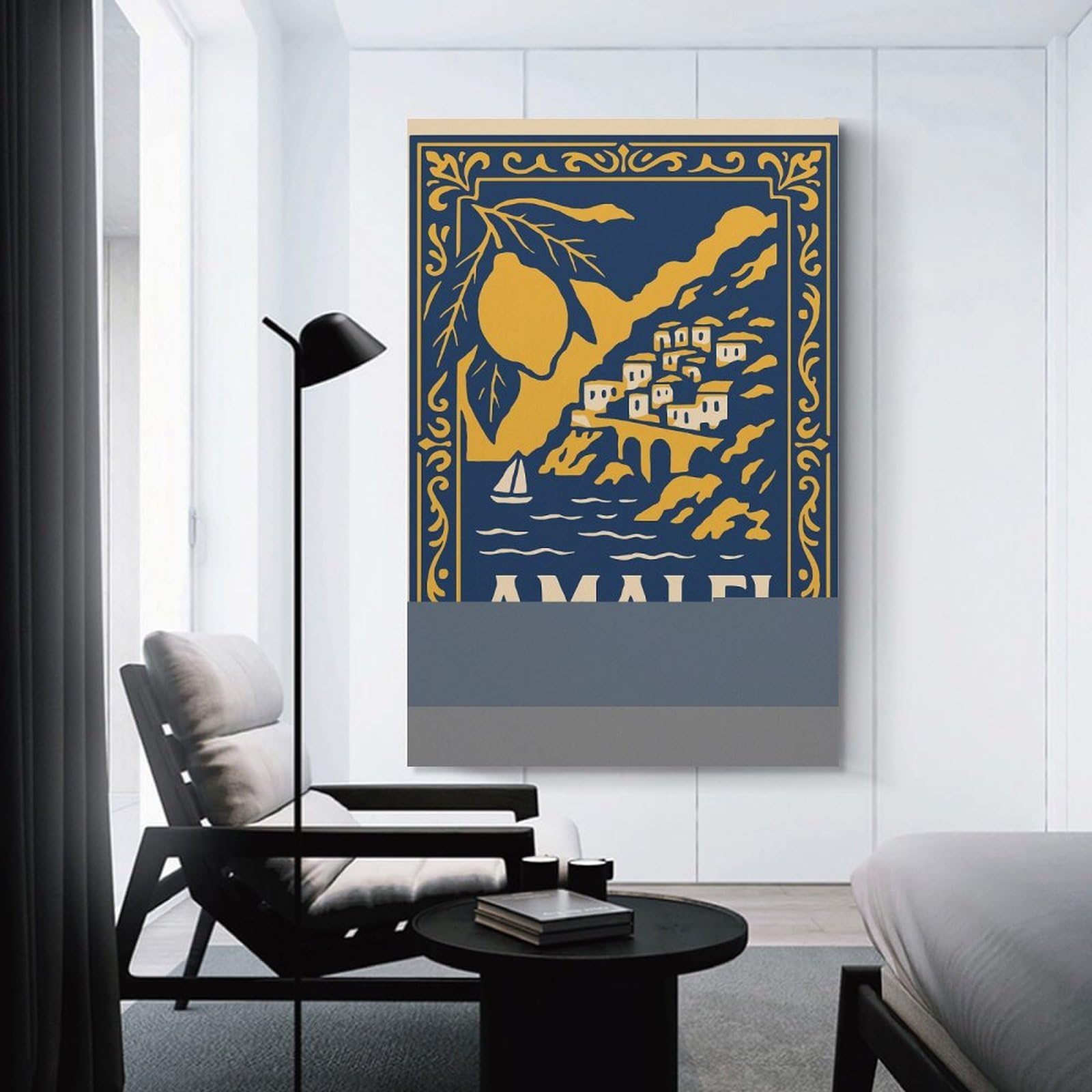 Junmoney Amalfi Coast Travel (4) Room Decor Wall Art 24x36inch(60x90cm), for Wall Displays, Bedrooms Or Room Updates, Ideal for Building A Coordinated Art Wall