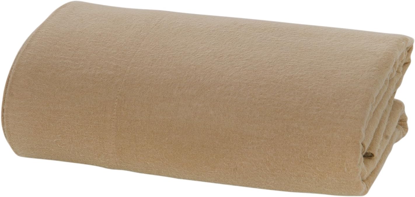 DELANNA Flannel Flat Sheet 100% Cotton Flannel 1 Flat Top Sheet Only 90" x 102" (Queen, Taupe)