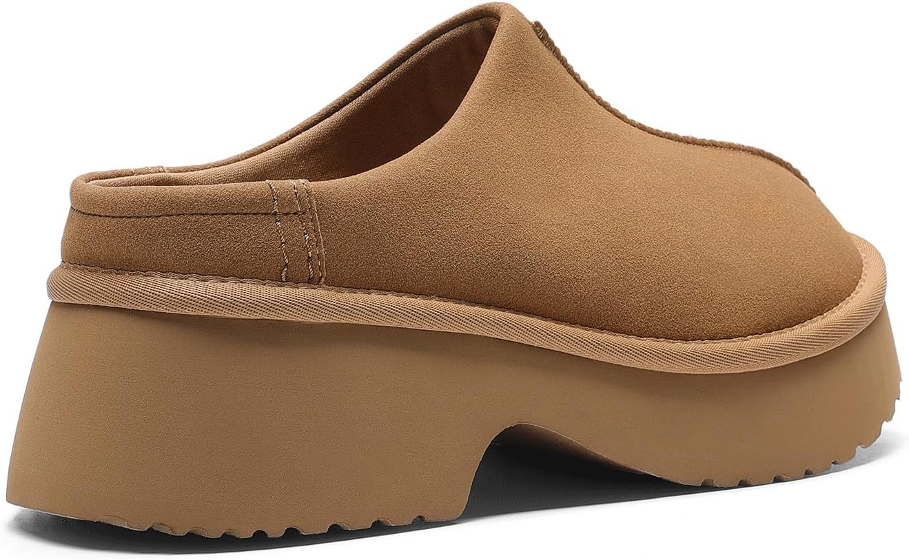 DREAM PAIRS Women's Platform Mules Faux Suede Slip on Memory Foam Non-Slip Lightweight Closed Toe Clogs Slippers Shoes - Image 4