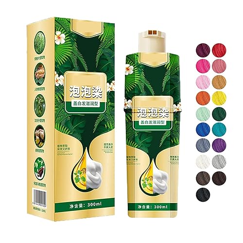 Champú de tinte de cabello con burbujas vegetales, champú de tinte natural instantáneo para mujeres y hombres, crema de color de lavado de cabello