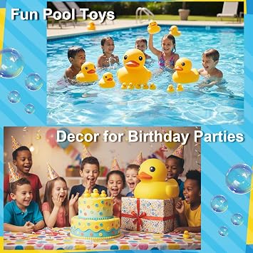 10.3 No Hole Giant/Big/Large Waterproof No 'Bebe' Noise Rubber Funny Yellow Duck/Ducikes Bath/Pool/Water Toy Without Hole for Kids Office Home Desktop Decor and IT Programmer Partner