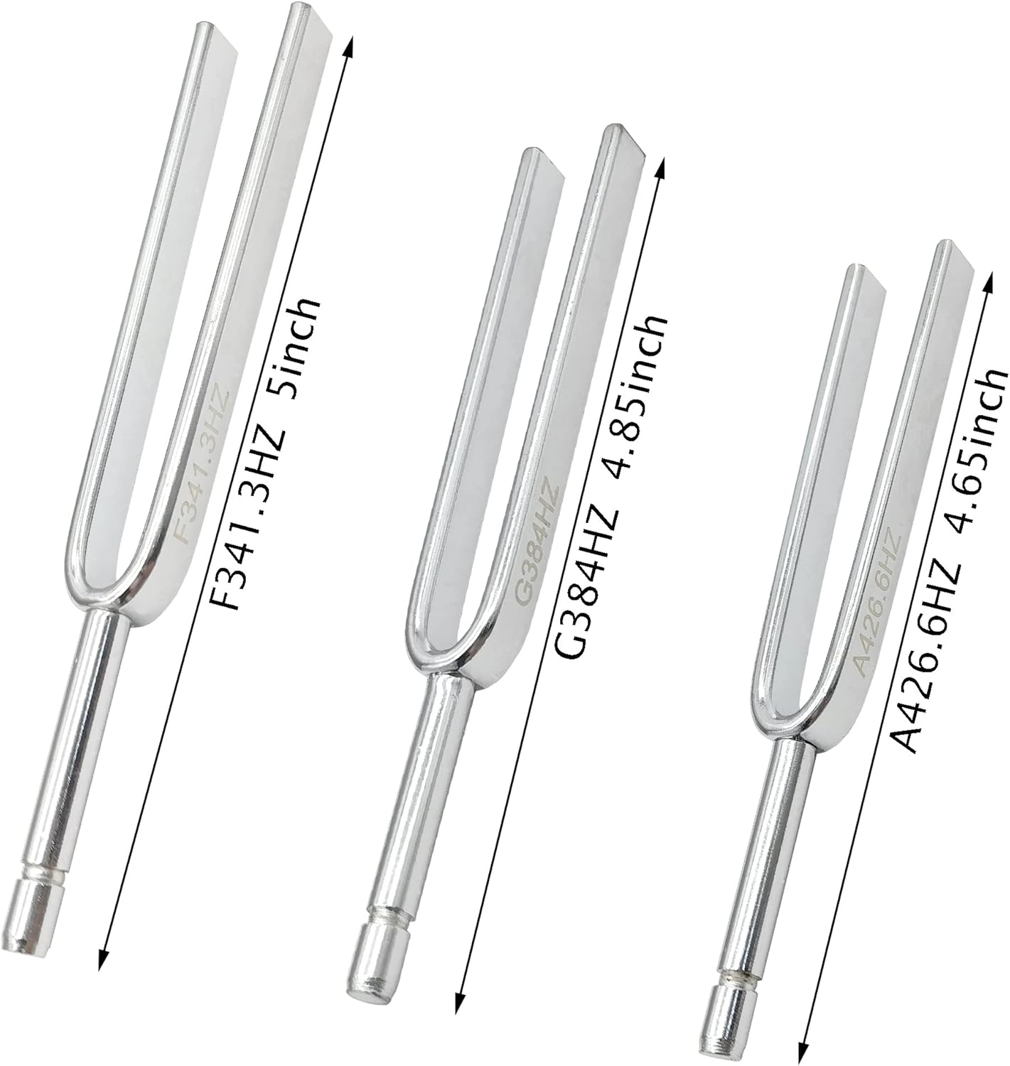 8 Packs Tuning Fork Set With Striking Hammers - Stainless Steel with Hammer (256 Hz (C), 288 Hz (D), 320 Hz (E), 341.3 Hz (F), 384 Hz (G), 426.6 (A), 480 (B), 512 (C)) Sound Healing Vibration Tools