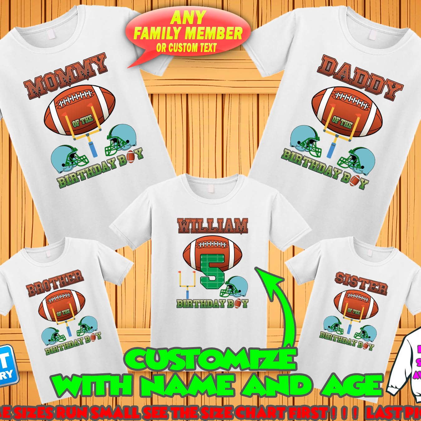Football Birthday Shirt, Football Custom Shirt, Personalized Football Shirt, Football family shirts, Football matching family party Birthday Shirt, Birthday t-shirt for girls and boys