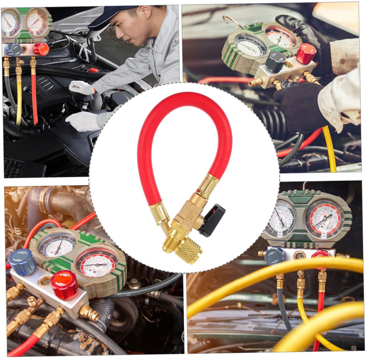 Zerodeko Refrigerant Recharge Hose for High-pressure Fluoride Adding Tube with Anti-corrosion Rubber Sae Connector for Automotive Hvac Systems