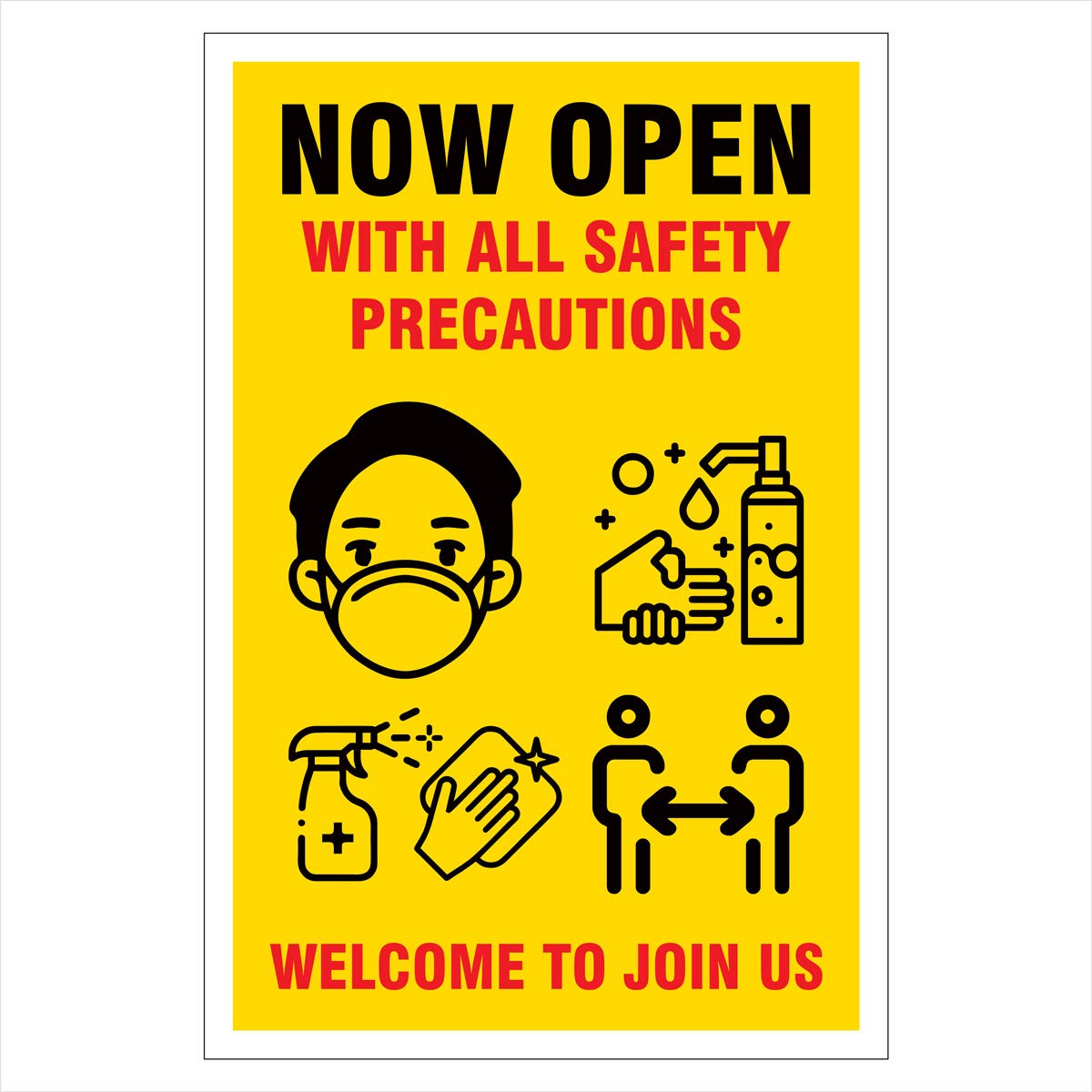 DG KRAFT Corona virus Safety Prevention Poster Sticker (Covid-19 Safety ...