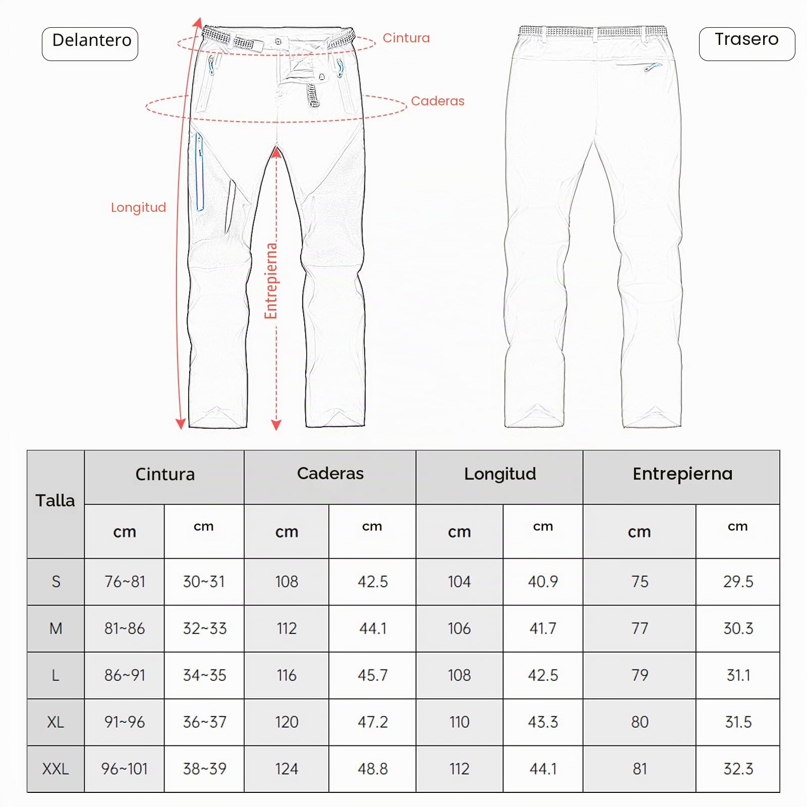 Pantalones de Escalada Masculinos, Pantalones de Caminar Ligeros y de Secado Rápido, Pantalones Largos Transpirables e Impermeables al Aire Libre Masculinos, Bolsillos con Cremallera