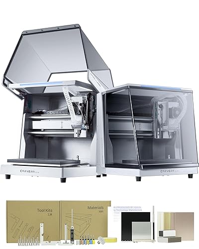 Carvera Air Desktop CNC Machine, Compact Enclosed Mini CNC Mil 3 Axis with Makera CAM, Quick Tool Changer,Closed-Loop Stepper Motor Milling Engraving Machine for Carving Arts Crafts DIY Design - Standard 3 Axis