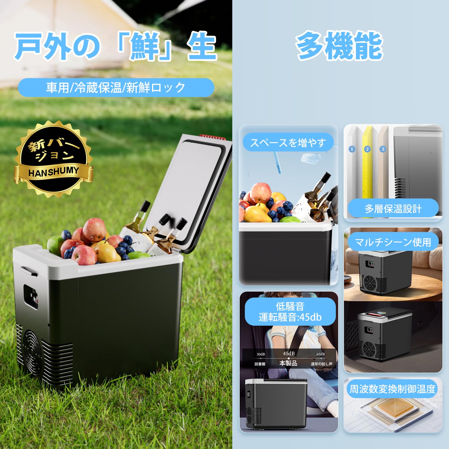 Amazon.co.jp: HANSHUMY 8L冷蔵庫 電子保温保冷ボックス 保冷庫 保温庫