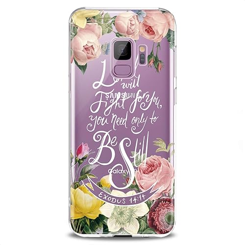 Miniatura 7 de Funda compatible con Samsung A91 A54 A52 A51 A50 A20 A11 A12 A13 A14 A03s A02s Verse Flowers Quote Soft Cute Clear Peonies Christian Print Design
