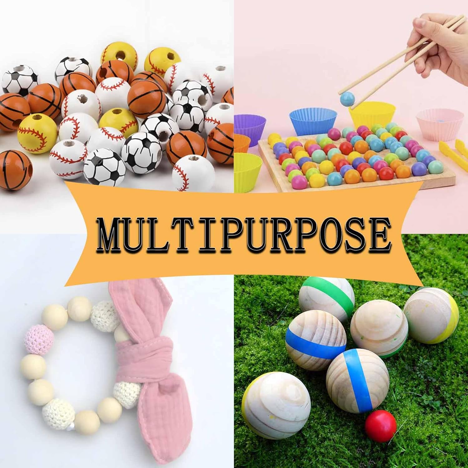 120 Pcs Wooden Round Ball 1/3" (8mm) Unfinished Wood Balls for Crafts, Wood Beads, Crafting Wood Rounds, Wooden Circles, DIY Projects - Image 5