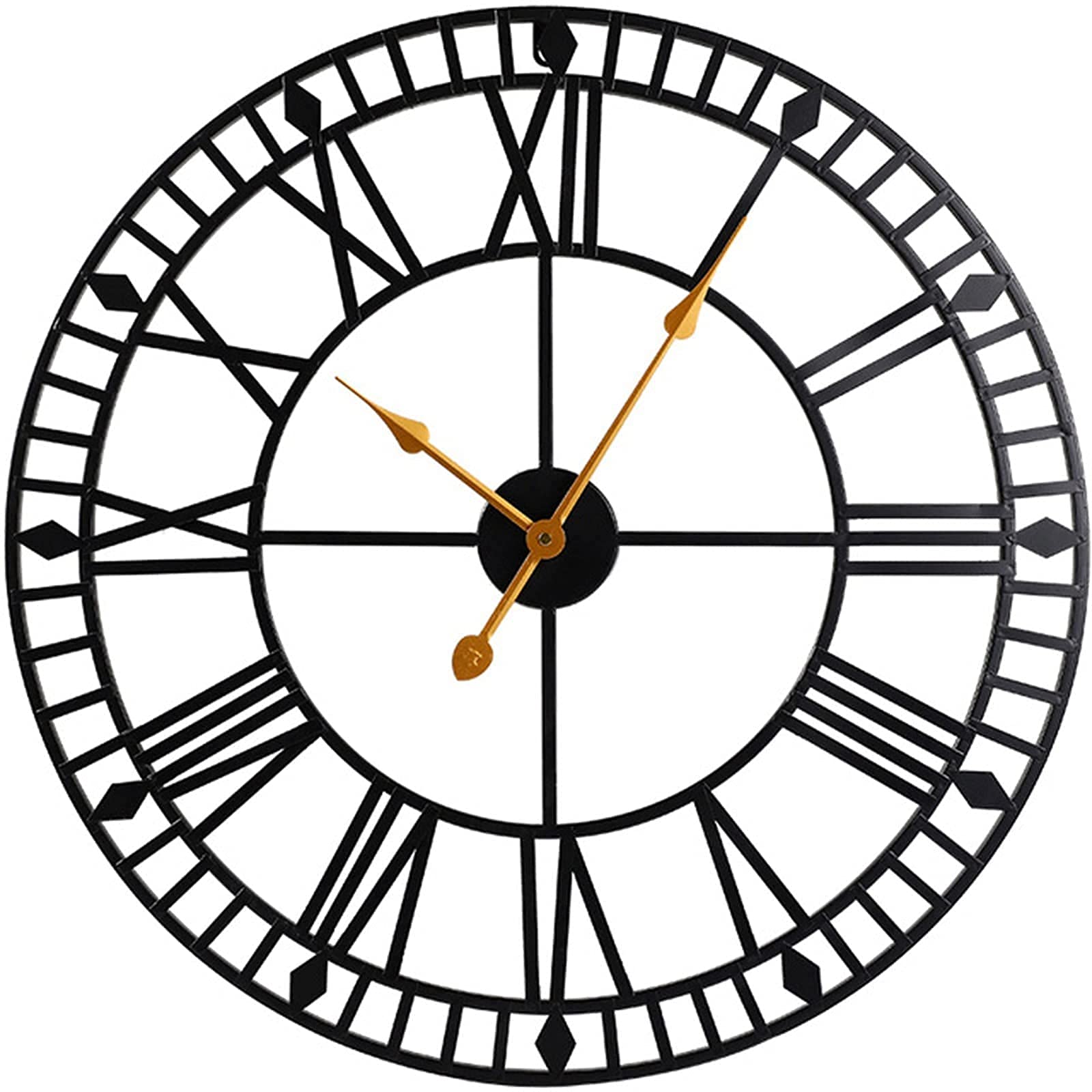 Horloge murale pour intérieur et extérieur grand format ronde style rétro