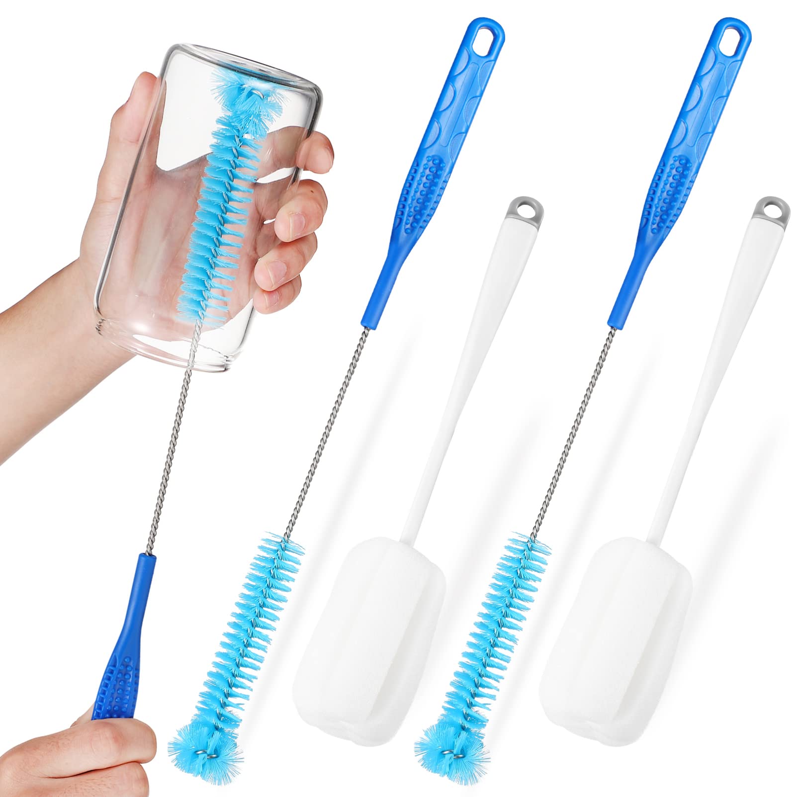 COLLBATH 1 Set Cleaning Brush Cleaning Sponges for Household Use Sponge Bottle Cleaner Wide Bottle Brush Cup Bottle Brush Bottle Cup Brush Tube Bottle Cleaner Bottle Clean Brush Steel