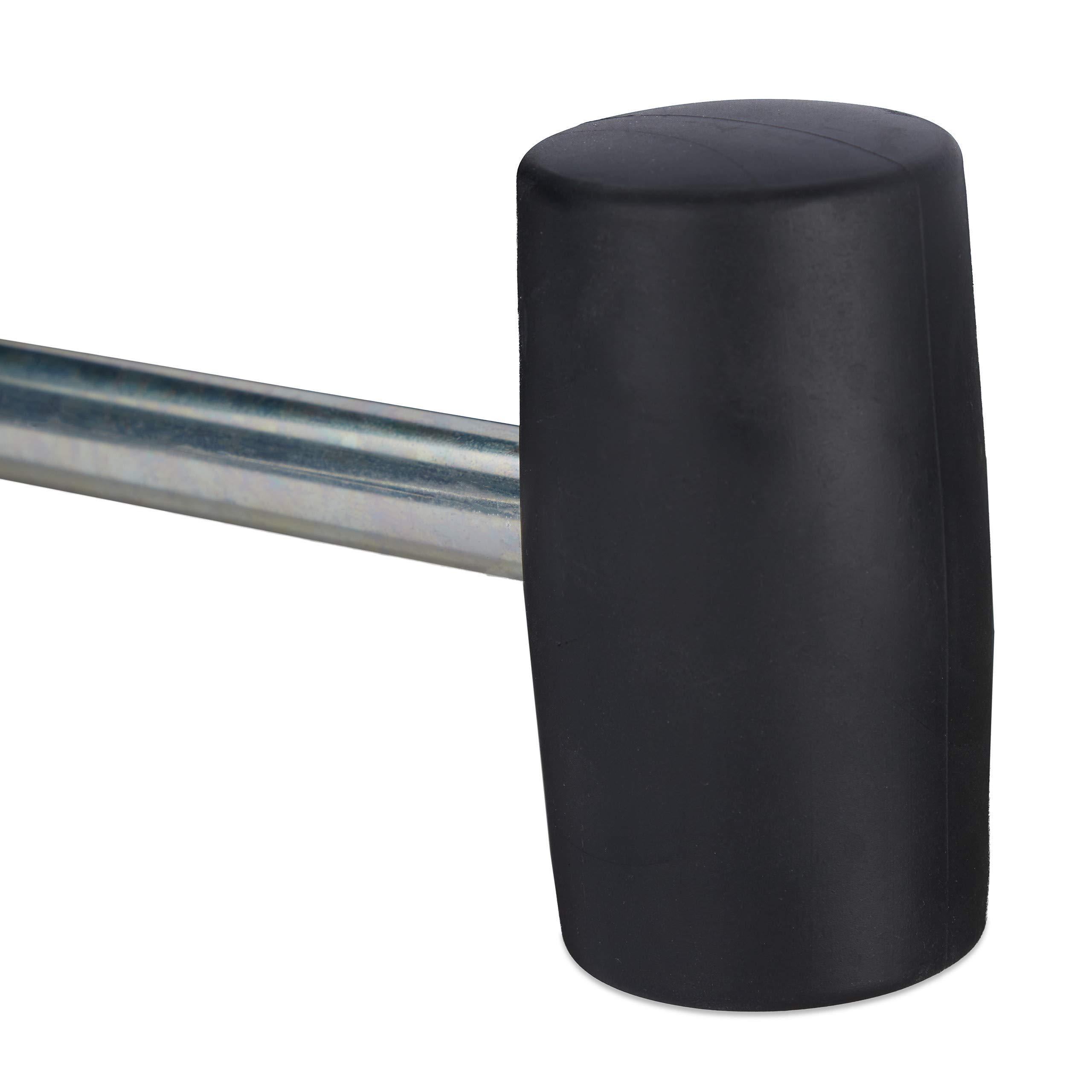 Relaxdays Marteau de camping avec extracteur, lot de 2, Caoutchouc & fer, maillet léger, 28,5 cm de long, argenté-noir