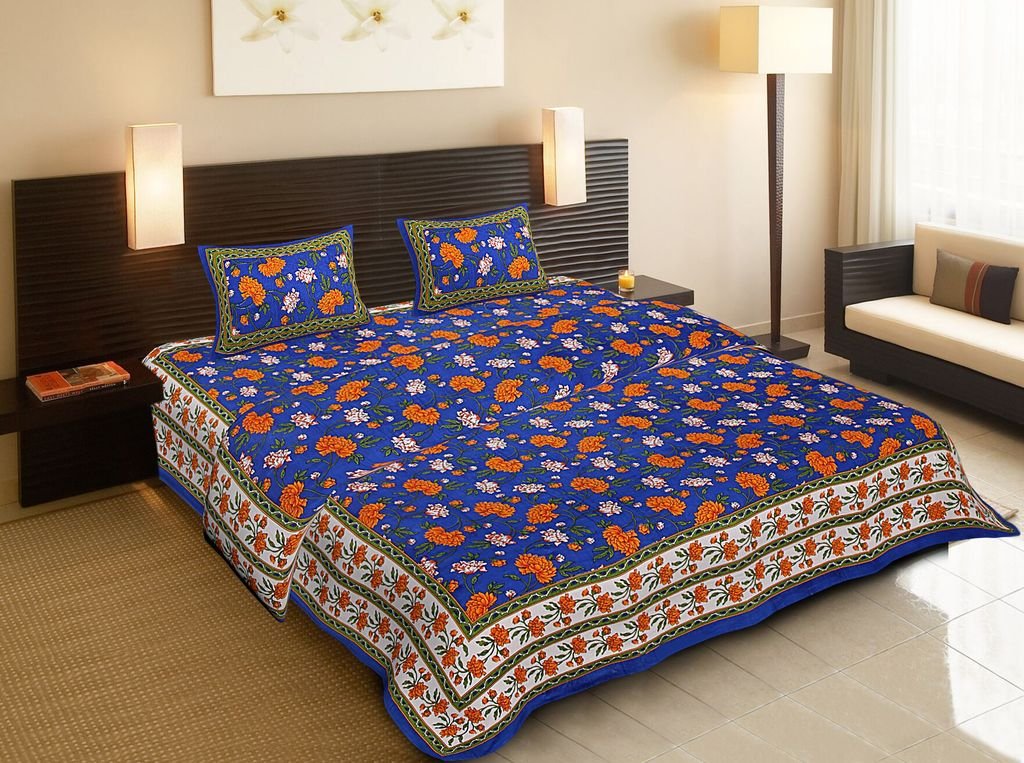 shop jaipuri cotton rajasthani double bedsheet with 2 pillow cover 100% cotton double bedsheet rajasthani bedcover