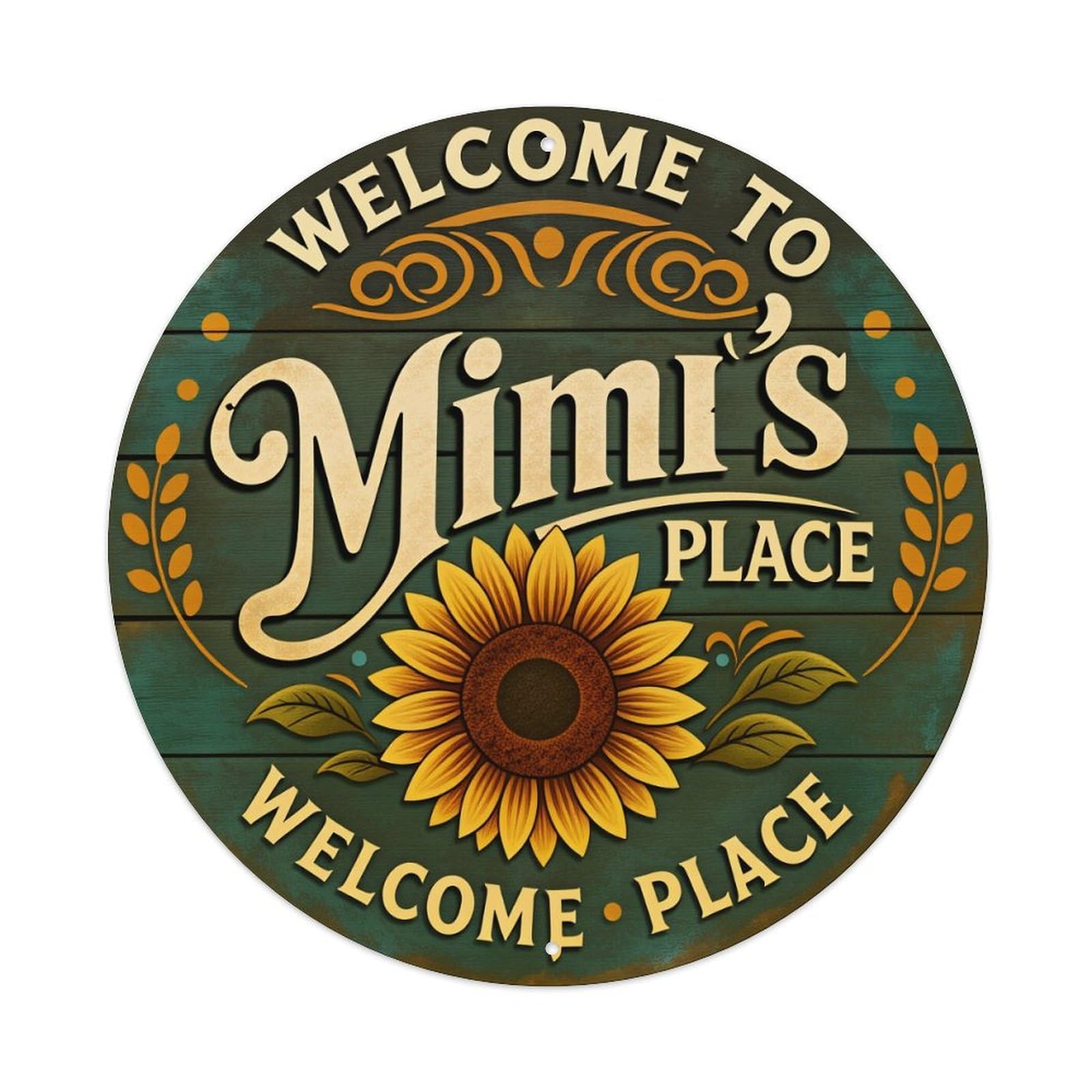 Sunflower Wood Sign Welcome Place Tin Sign Vintage Style Home Bar Garden Wall Plaque Decor Metal Poster 8x12 Inch