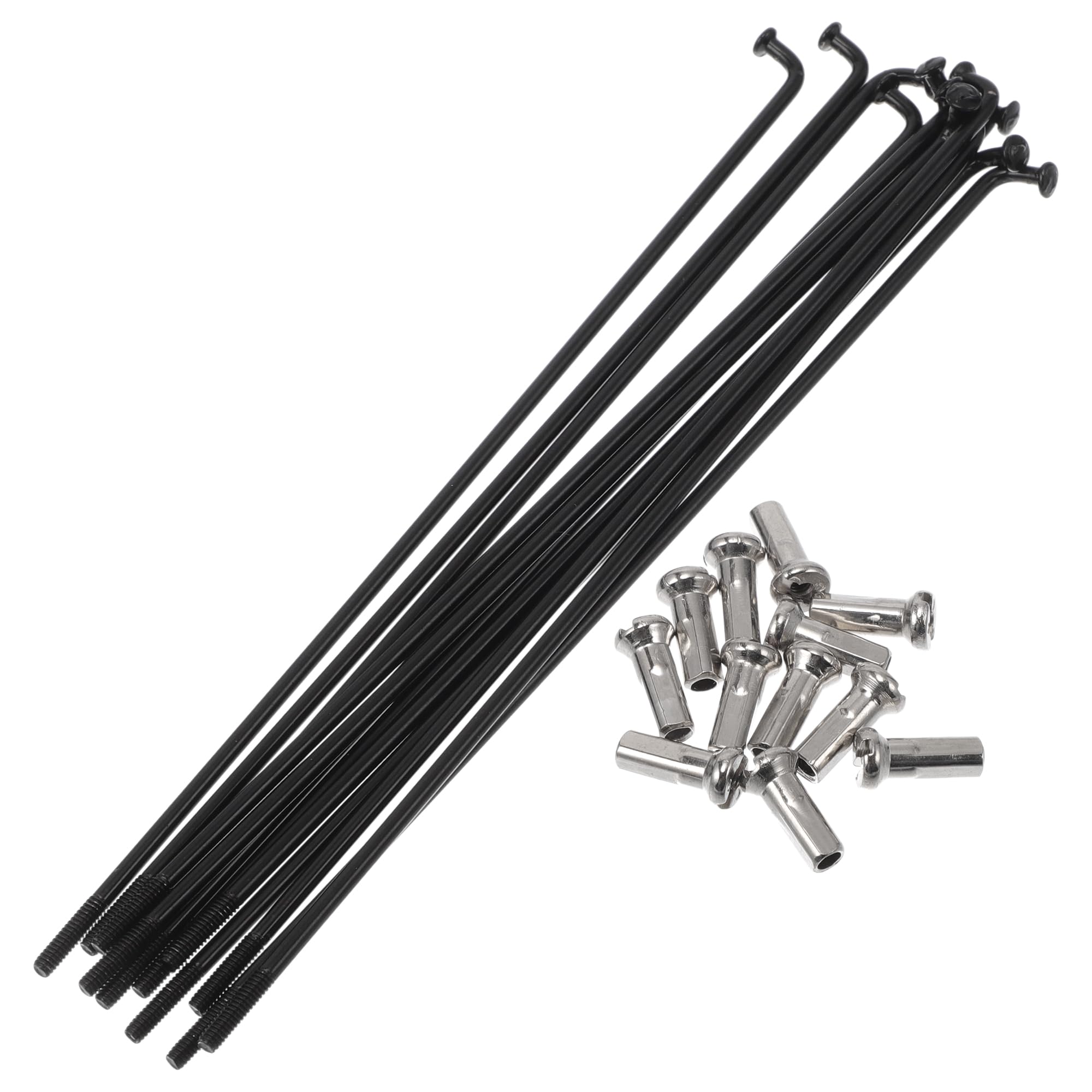 A ABSOPRO Bicycle Spokes 14G 131mm Length Bike Wheel Spokes 304 Stainless Steel Black 1 Set