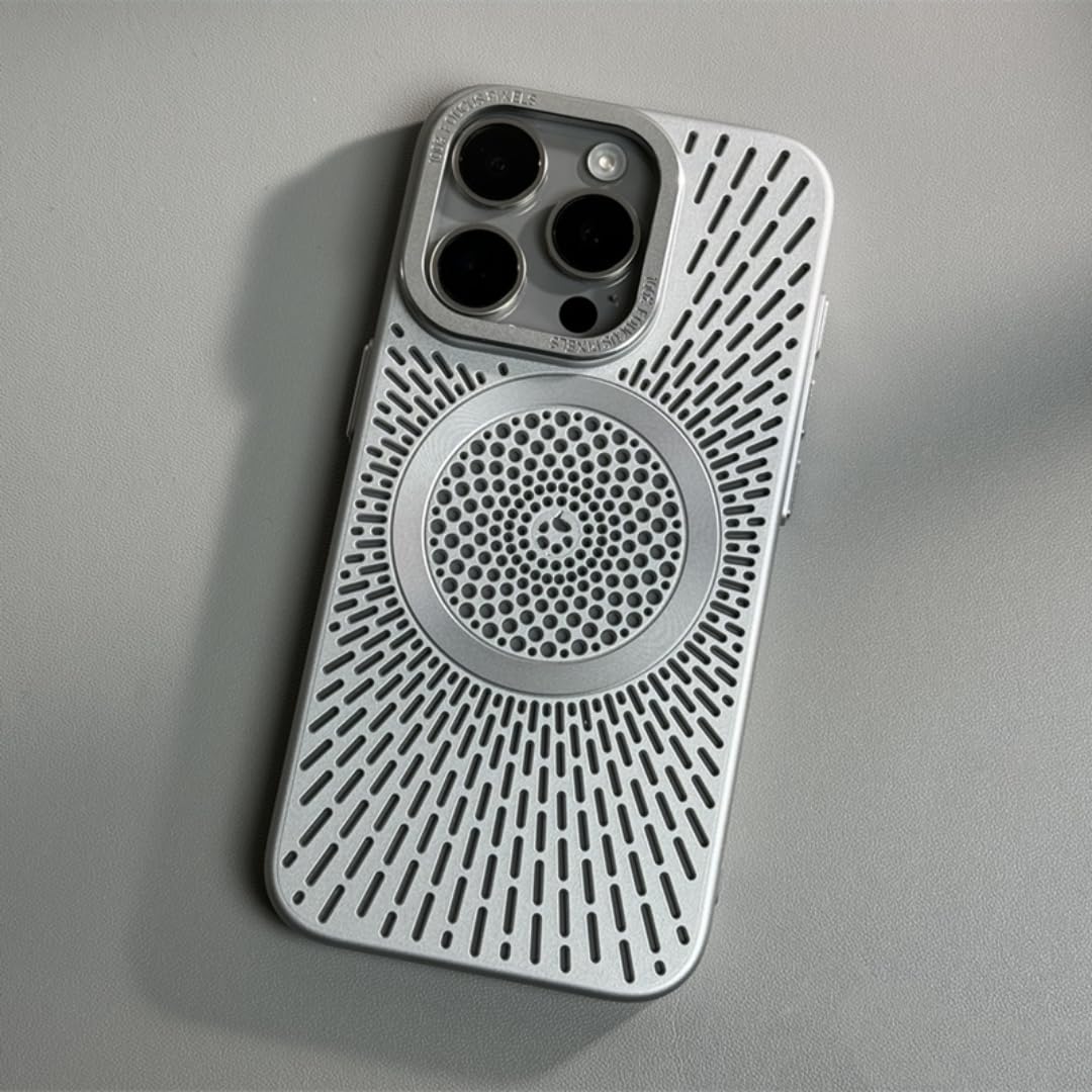 Coque respirante iPhone 17 Pro argent protégeant de la chaleur à induction - 8