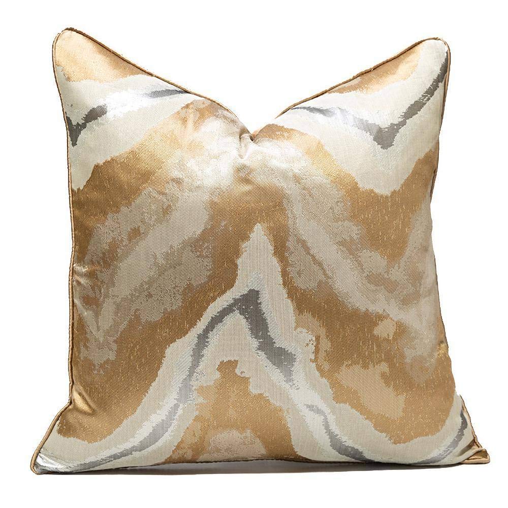 Housses Coussin Betadistor Motif Feuilles Dorées - Lot 4 Pièces 45x45cm - Intérieur/extérieur