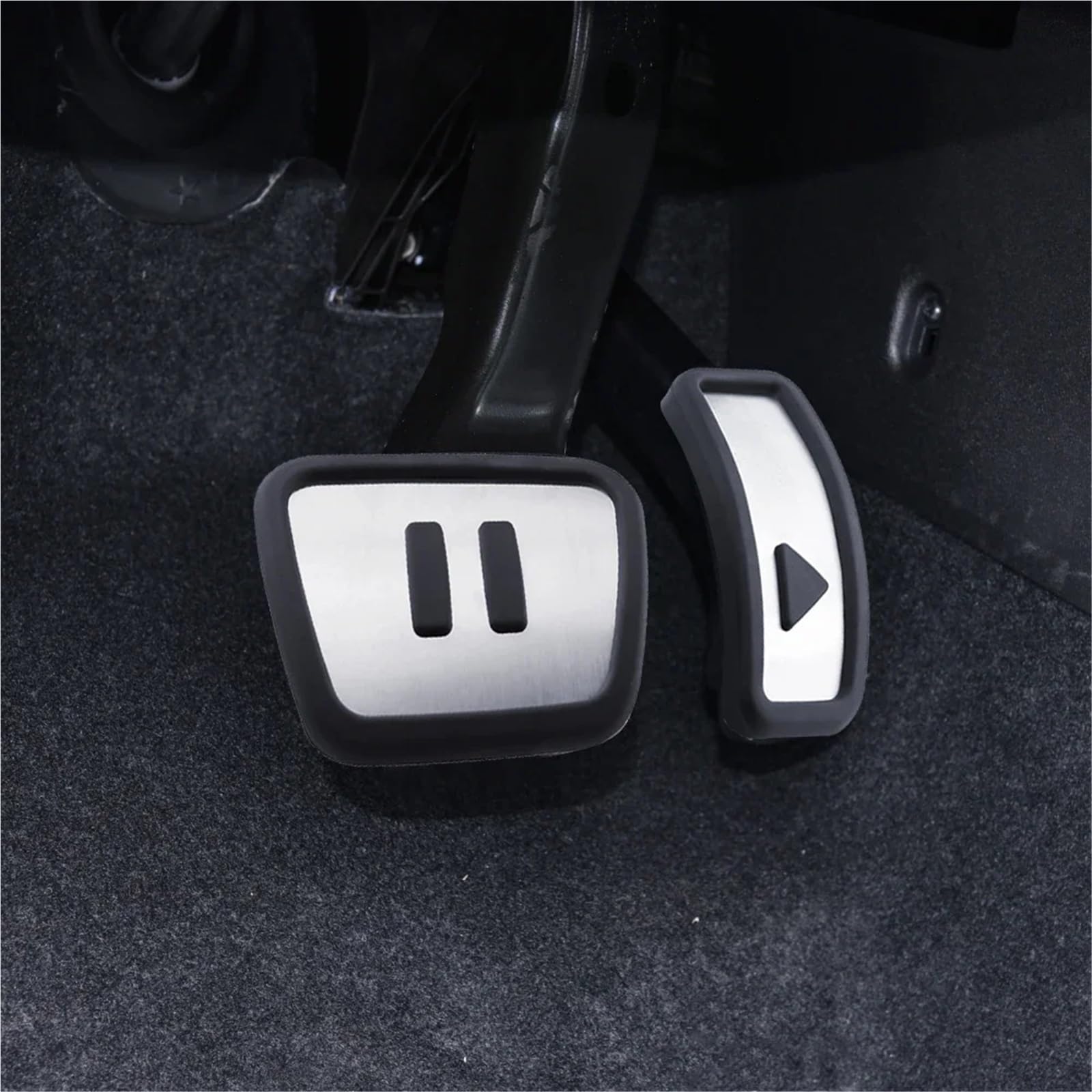 Capuchons Pédales Couvre-pédales en Acier Inoxydable pour VW pour ID.3 pour .4 pour .5 pour .6 2020-2024 AT Plaquettes De Frein Antidérapantes