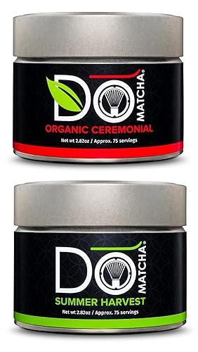 DoMatcha Summer Harvest 2.82 oz y ceremonial orgánica 2.82 oz Auténtico té verde japonés Matcha en polvo