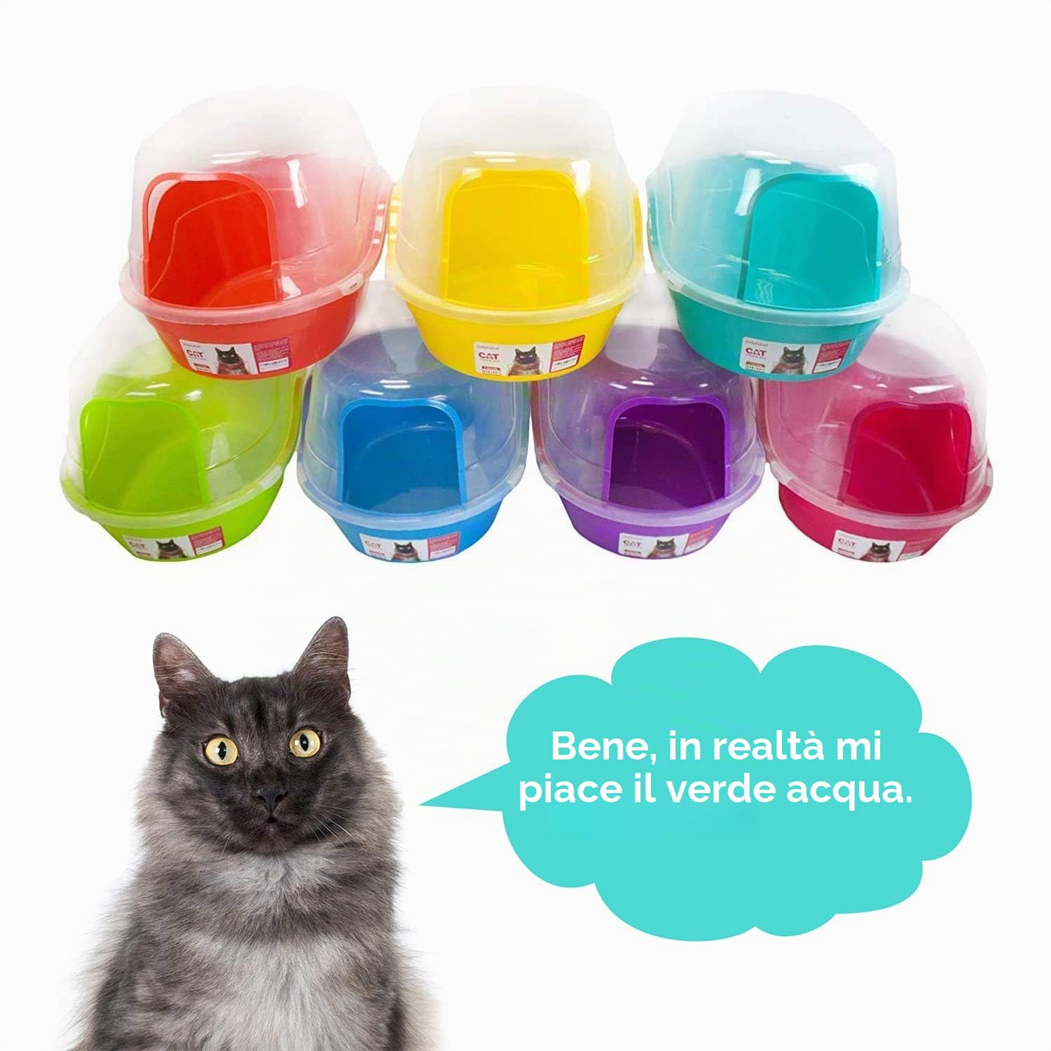 petphabet, lettiera Coperta per Gatti, XXL, lettiera Grande per Gatti Multicolore Contenitori per lettiere e Cassette igieniche per Gatti(Viola)