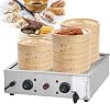 Commercial Four-Hole Food Steamer, Electric Hot Food Warmer 30-110℃ Temper, Stainless Steel Steamed Bun Machine for RestaurantStoreHome