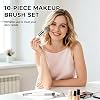 Set de Brochas de Maquillaje Profesional 10 pzs | Kit de Brochas Premium de Fibra Sintética para Base, Contorno, Rubor, Corrector, Sombras, Difuminado y Delineado (Blanco B525) 5