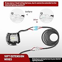 Vista 6 de Nilight Kit de extensión de arnés de cableado de 16 AWG de 10 pies para barra de luz de trabajo LED, vainas LED, luces todoterreno, luz antiniebla