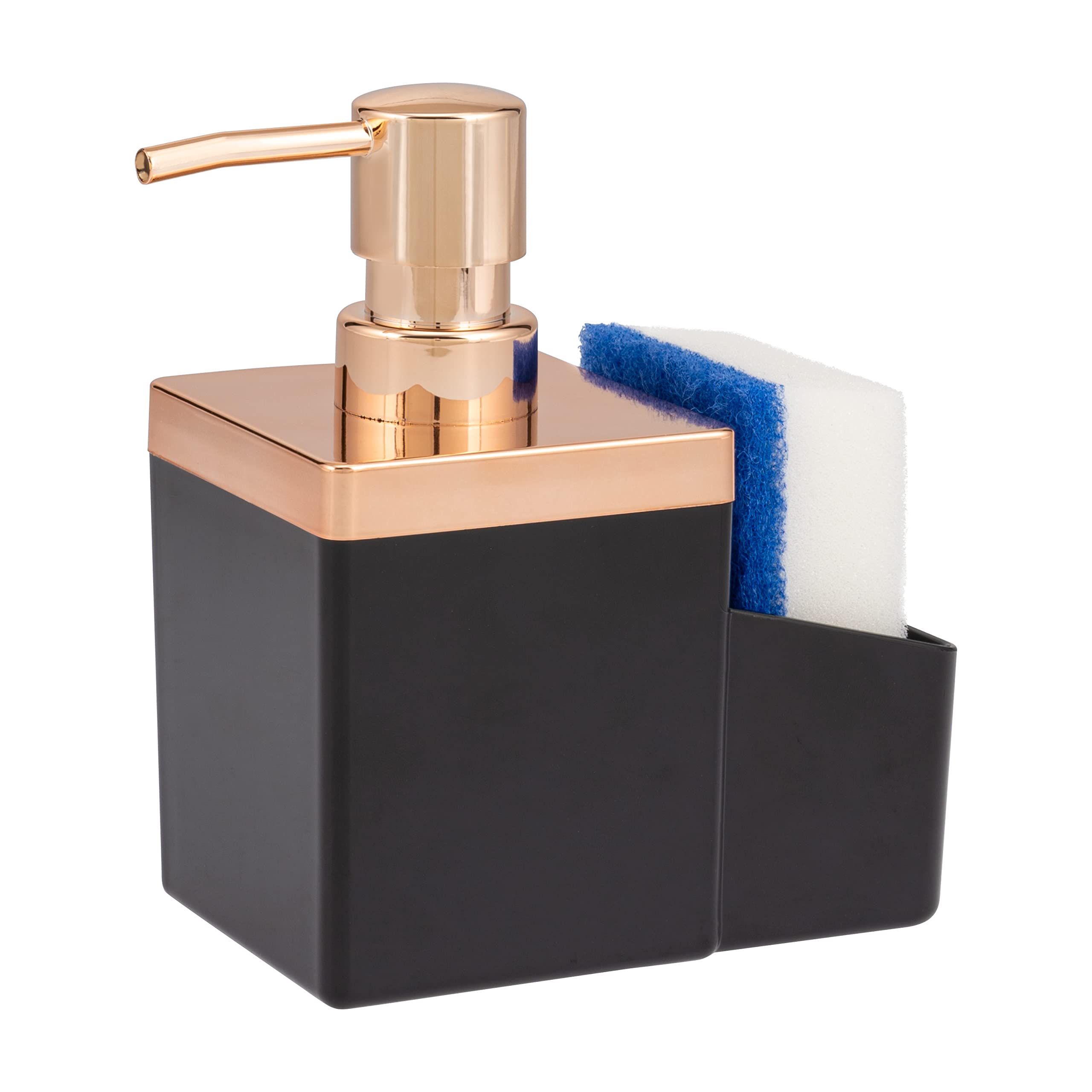 Bremermann Black/Rose Gold Sink Organiser With Detergent Dispenser And Sponge Holder ()