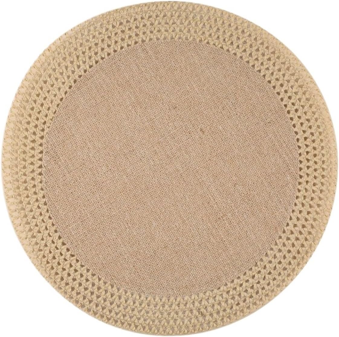 1/4pcs Hollow Edge Jute Natural Color Round Jute Placemats Heat Insulation(1pcs)
