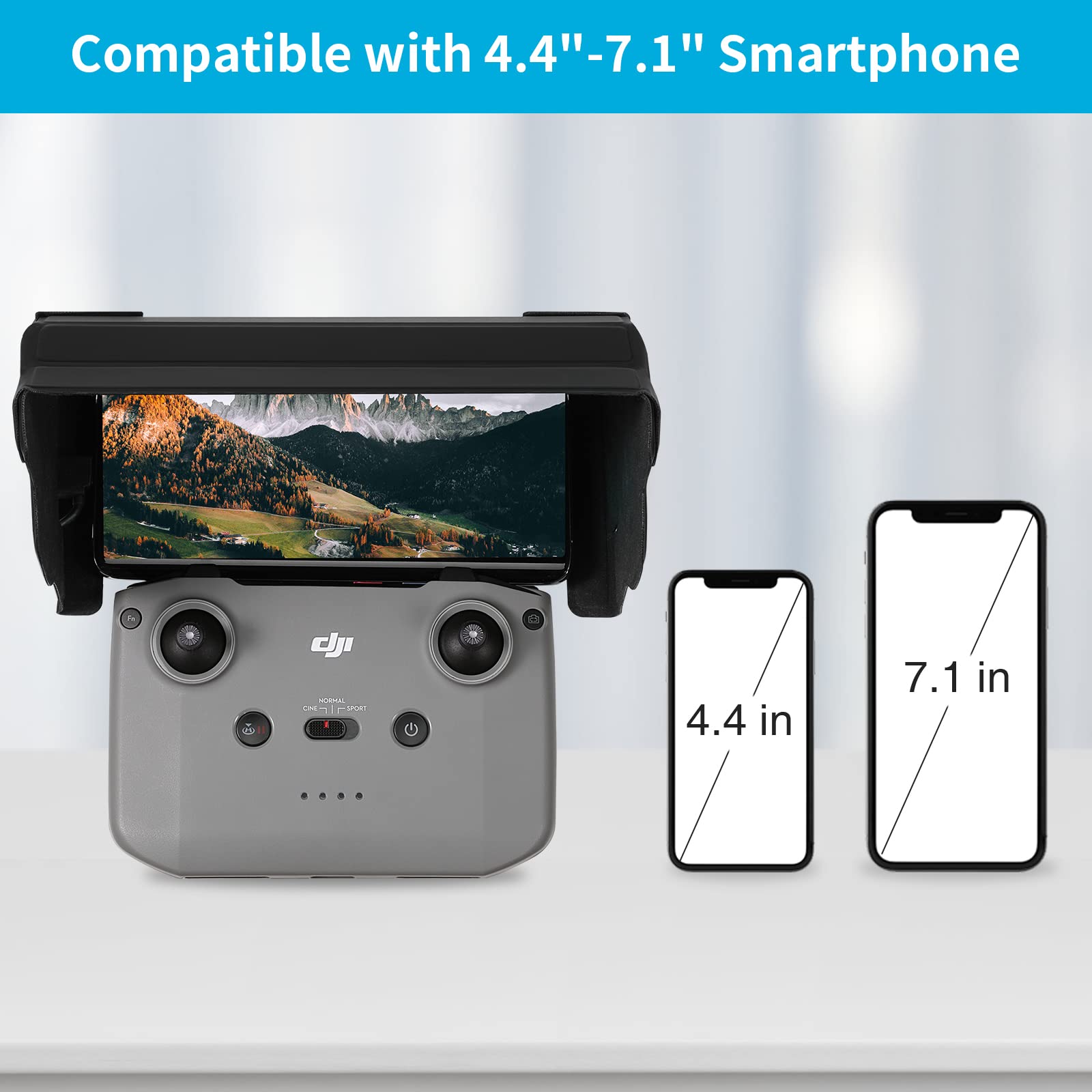 Składana osłona przeciwsłoneczna do DJI Mini 3 Pro/Mavic 3/Mini 2/Mavic Air 2/Air 2S, antyodblaskowa, do 4,4-7,1 cala