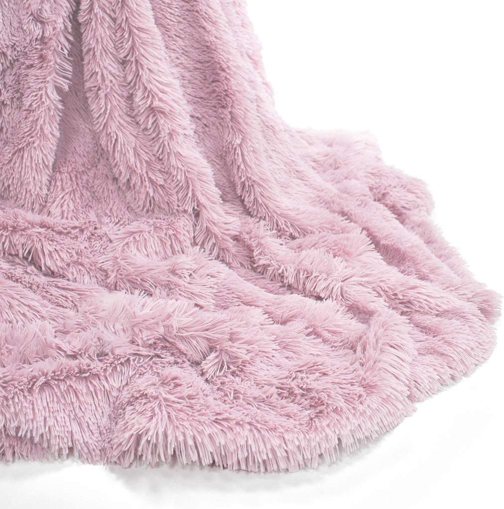 Nightzone Pink Night Zone Teddy Soft & Snug Fur Throw Blanket With Reversible Plain Sherpa Teddy Fleece Luxury Fluffy Fur Throw Blanket (, 150 X 200 Cm)